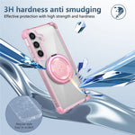 For Samsung Galaxy S24+ Magnetic Case Ring Holder PC+TPU Military Grade Protective Phone Cover