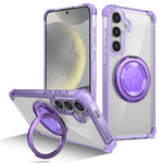 For Samsung Galaxy S24+ Magnetic Case Ring Holder PC+TPU Military Grade Protective Phone Cover