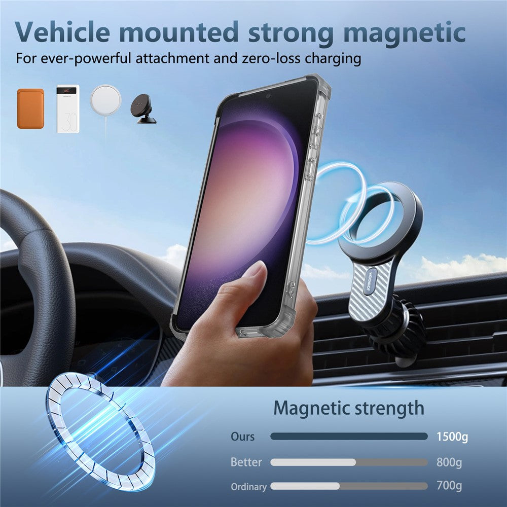 For Samsung Galaxy S23+ Case Magnetic Case Ring Holder PC+TPU Phone Cover