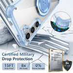 For Samsung Galaxy S23 Case  Magnetic Finger Grip Kickstand PC+TPU Clear Phone Cover
