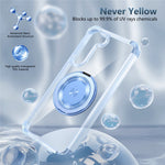 For Samsung Galaxy S23 Case  Magnetic Finger Grip Kickstand PC+TPU Clear Phone Cover