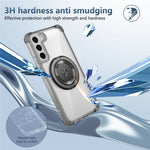 For Samsung Galaxy S22 5G Magnetic Case Rotatable Kickstand PC+TPU Shockproof Phone Cover