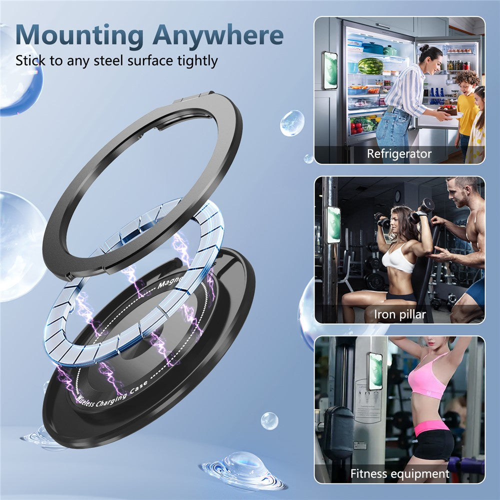 For Samsung Galaxy S22 5G Magnetic Case Rotatable Kickstand PC+TPU Shockproof Phone Cover