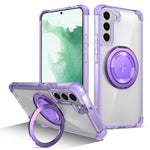 For Samsung Galaxy S22 5G Magnetic Case Rotatable Kickstand PC+TPU Shockproof Phone Cover