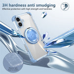 For iPhone 16 Plus Case Compatible with MagSafe Rotating Kickstand PC+TPU Phone Cover Military Shockproof