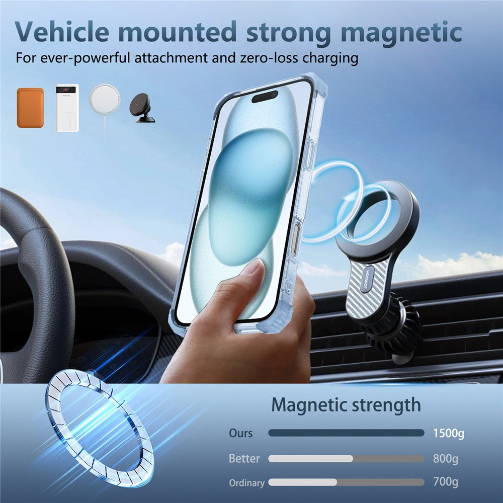 For iPhone 16 Plus Case Compatible with MagSafe Rotating Kickstand PC+TPU Phone Cover Military Shockproof