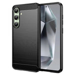 Til Samsung Galaxy S24 FE Etui Kulfiber Tekstur Børstet TPU Telefoncover