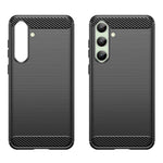 Til Samsung Galaxy S24 FE Etui Kulfiber Tekstur Børstet TPU Telefoncover