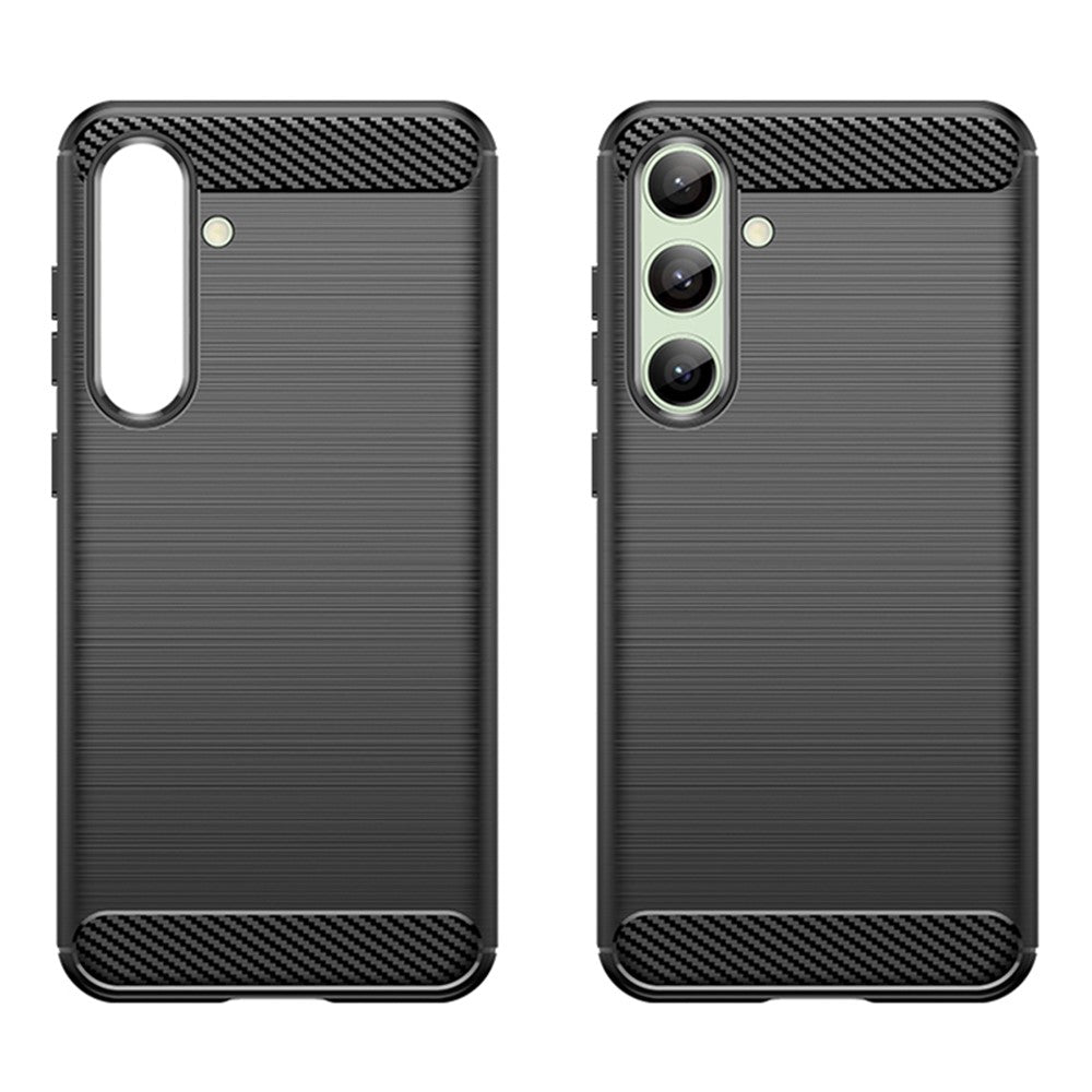 Til Samsung Galaxy S24 FE Etui Kulfiber Tekstur Børstet TPU Telefoncover