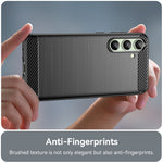 Til Samsung Galaxy S24 FE Etui Kulfiber Tekstur Børstet TPU Telefoncover