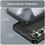 Til Samsung Galaxy S24 FE Etui Kulfiber Tekstur Børstet TPU Telefoncover