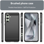 Til Samsung Galaxy S24 FE Etui Kulfiber Tekstur Børstet TPU Telefoncover