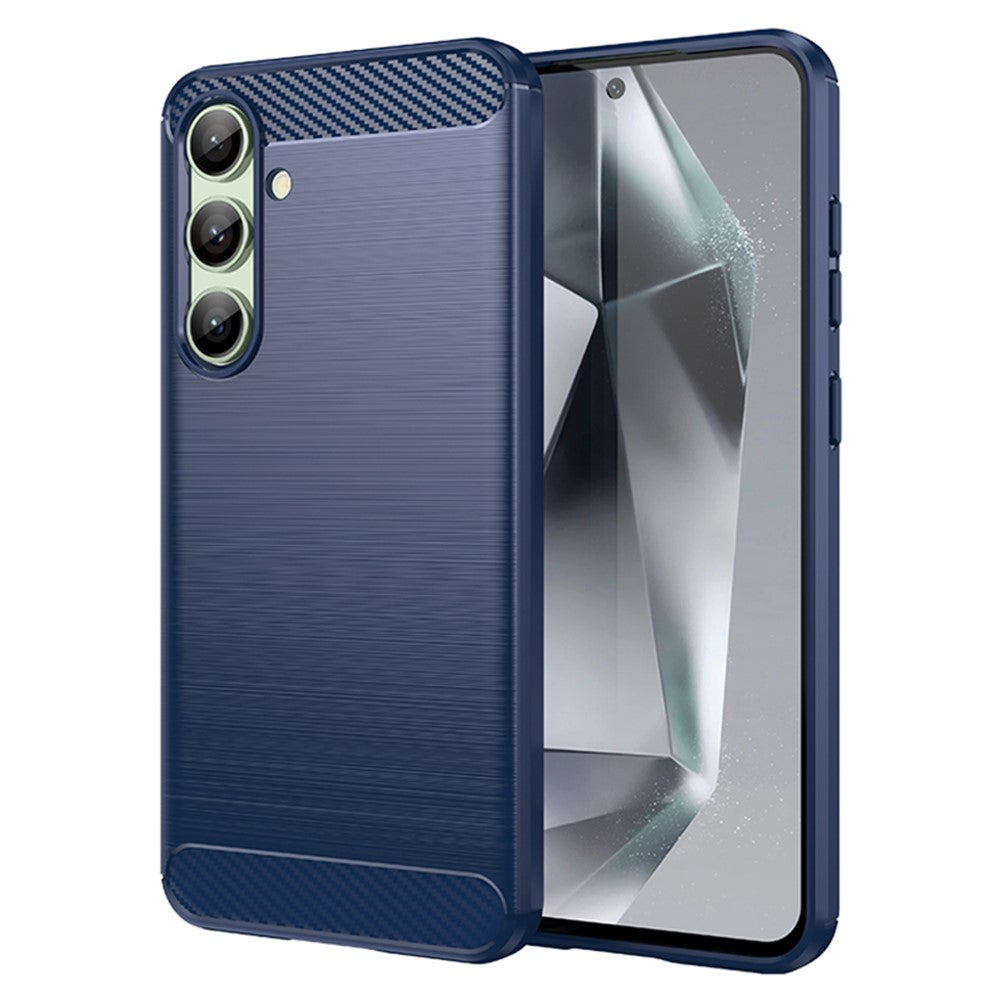 Til Samsung Galaxy S24 FE Etui Kulfiber Tekstur Børstet TPU Telefoncover