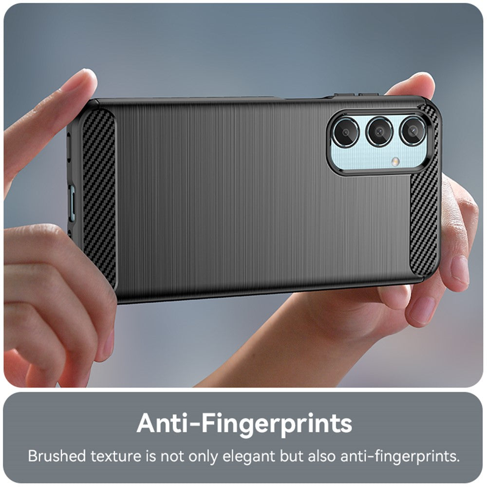 For Samsung Galaxy M35 5G Case Brushed TPU Phone Cover Carbon Fiber Texture