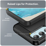 For Samsung Galaxy M35 5G Case Brushed TPU Phone Cover Carbon Fiber Texture