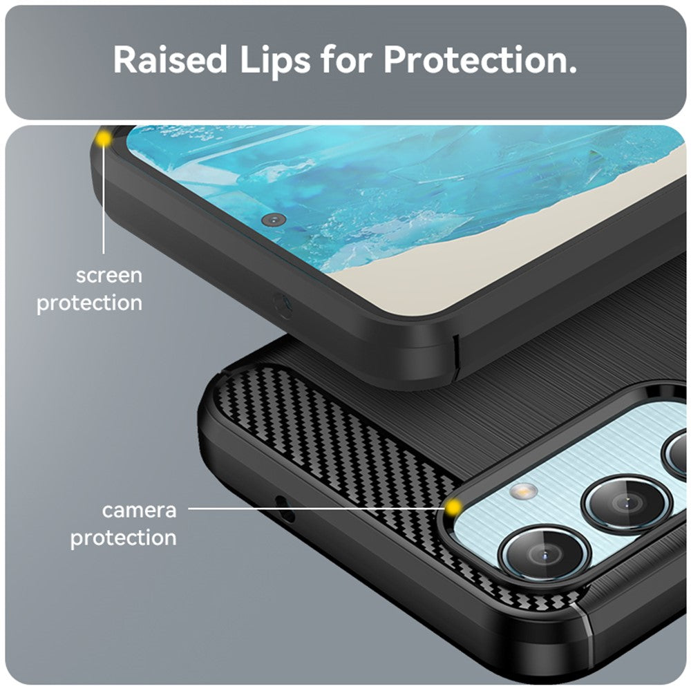 For Samsung Galaxy M35 5G Case Brushed TPU Phone Cover Carbon Fiber Texture