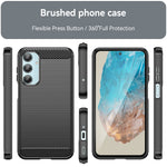 For Samsung Galaxy M35 5G Case Brushed TPU Phone Cover Carbon Fiber Texture