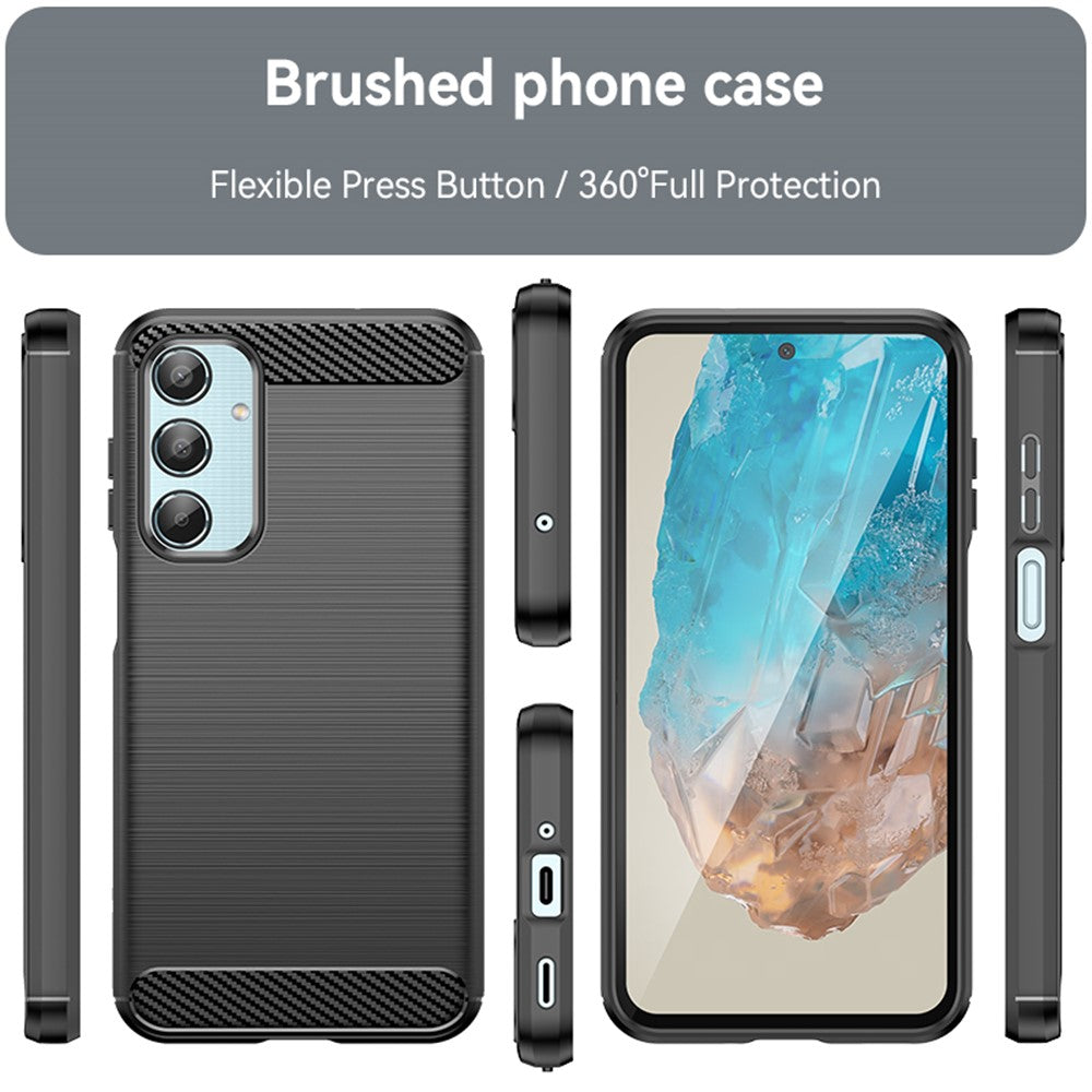 For Samsung Galaxy M35 5G Case Brushed TPU Phone Cover Carbon Fiber Texture