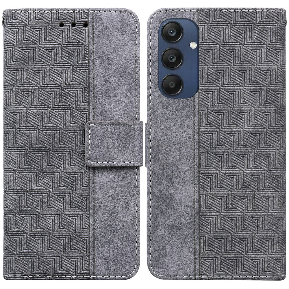 Til Samsung Galaxy M35 5G Telefoncover Geometrisk Mønster Læder Flip Wallet Cover