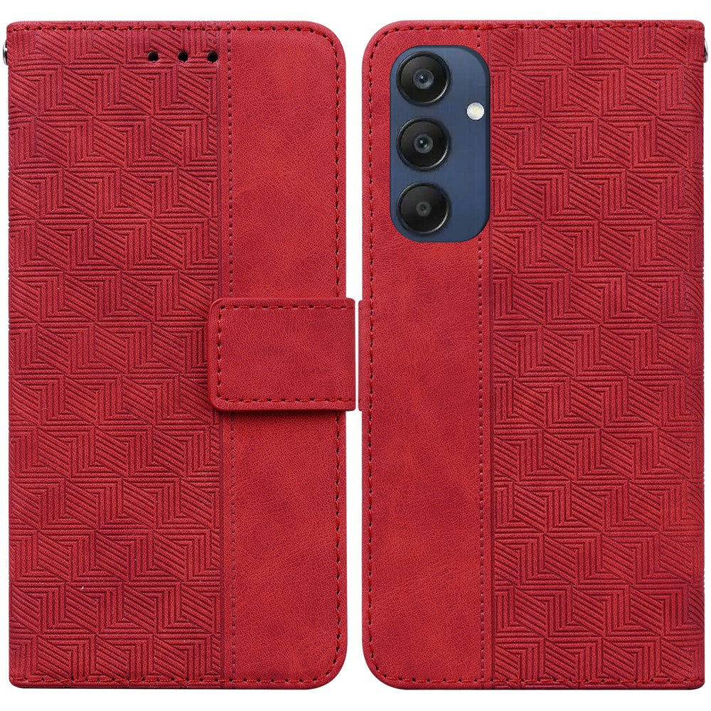 Til Samsung Galaxy M35 5G Telefoncover Geometrisk Mønster Læder Flip Wallet Cover