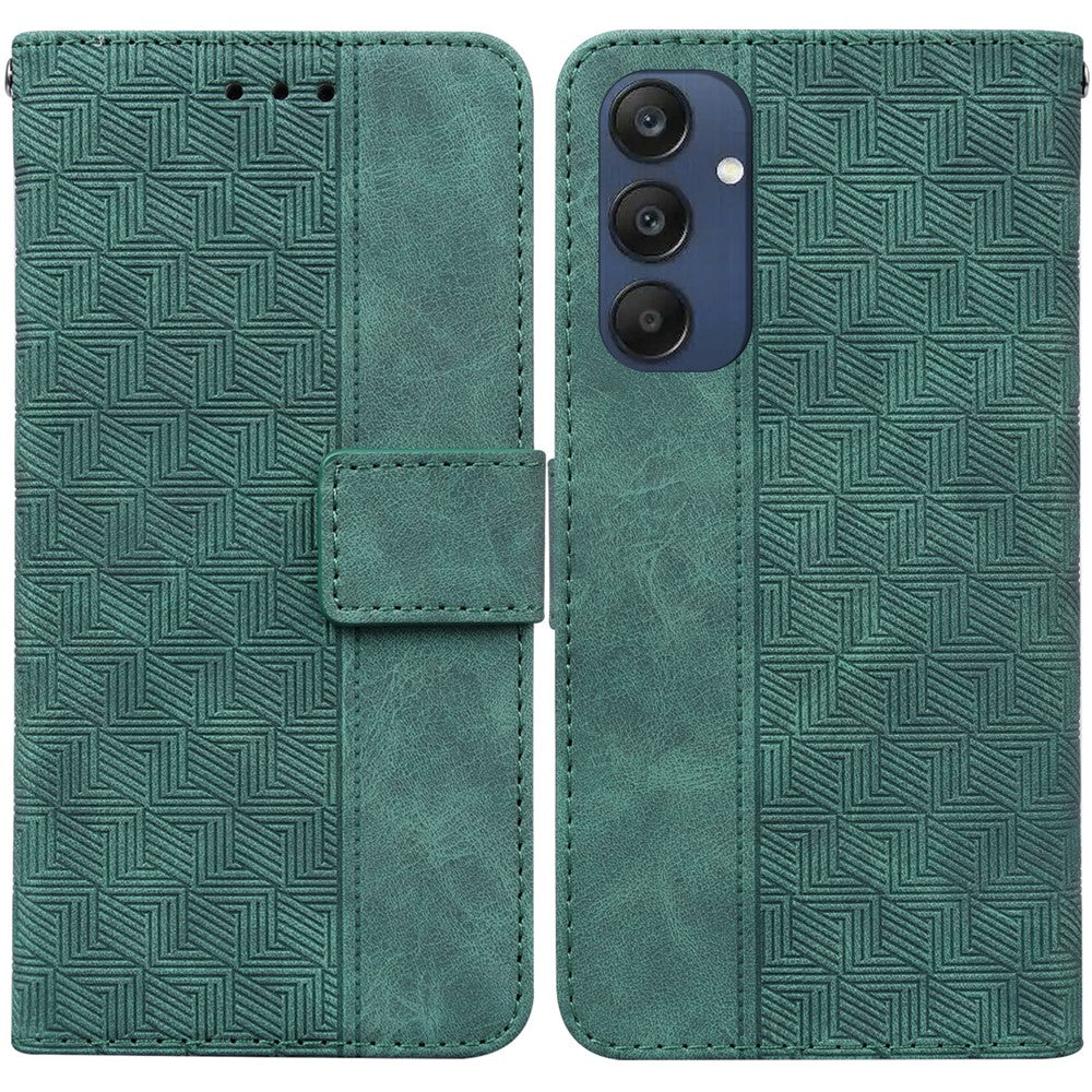 Til Samsung Galaxy M35 5G Telefoncover Geometrisk Mønster Læder Flip Wallet Cover