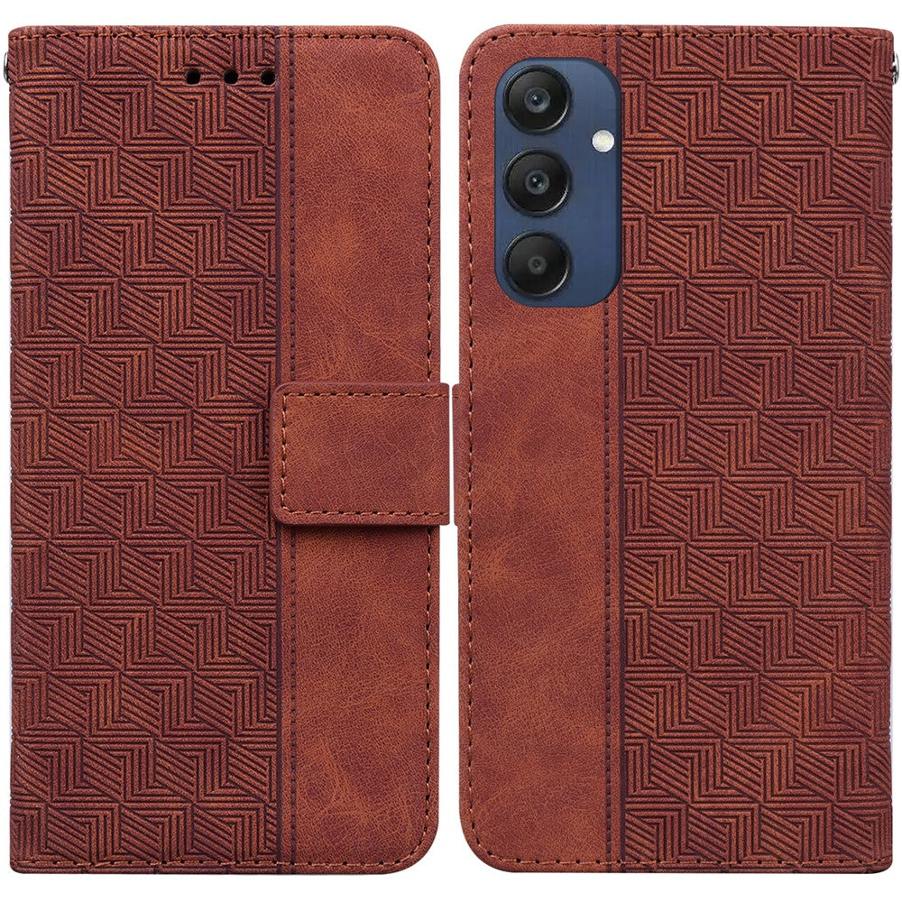 Til Samsung Galaxy M35 5G Telefoncover Geometrisk Mønster Læder Flip Wallet Cover