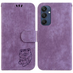Til Samsung Galaxy M35 5G Pung-Etui Læder Telefoncover Sødt Tiger Aftryk