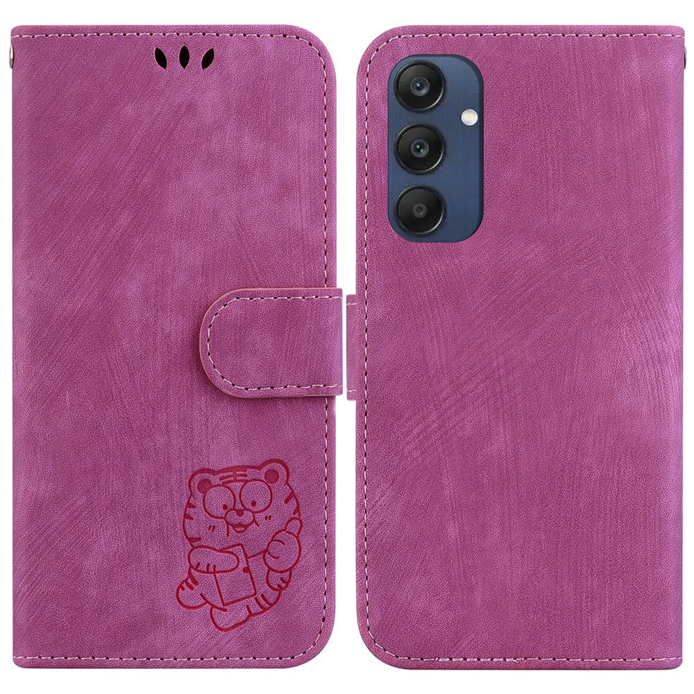 Til Samsung Galaxy M35 5G Pung-Etui Læder Telefoncover Sødt Tiger Aftryk