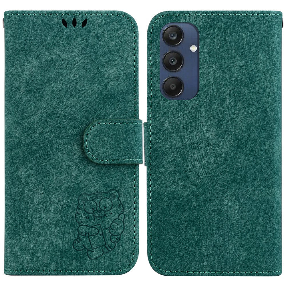 Til Samsung Galaxy M35 5G Pung-Etui Læder Telefoncover Sødt Tiger Aftryk