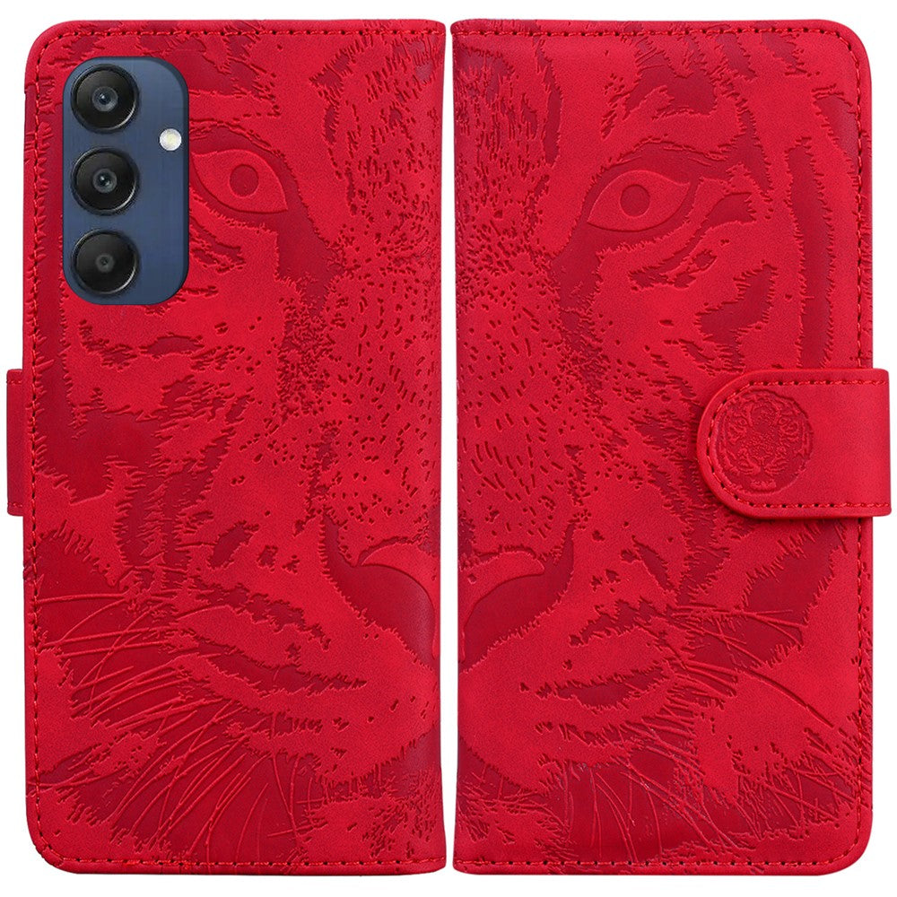 For Samsung Galaxy M35 5G Phone Case Leather Wallet Cover Tiger Imprint