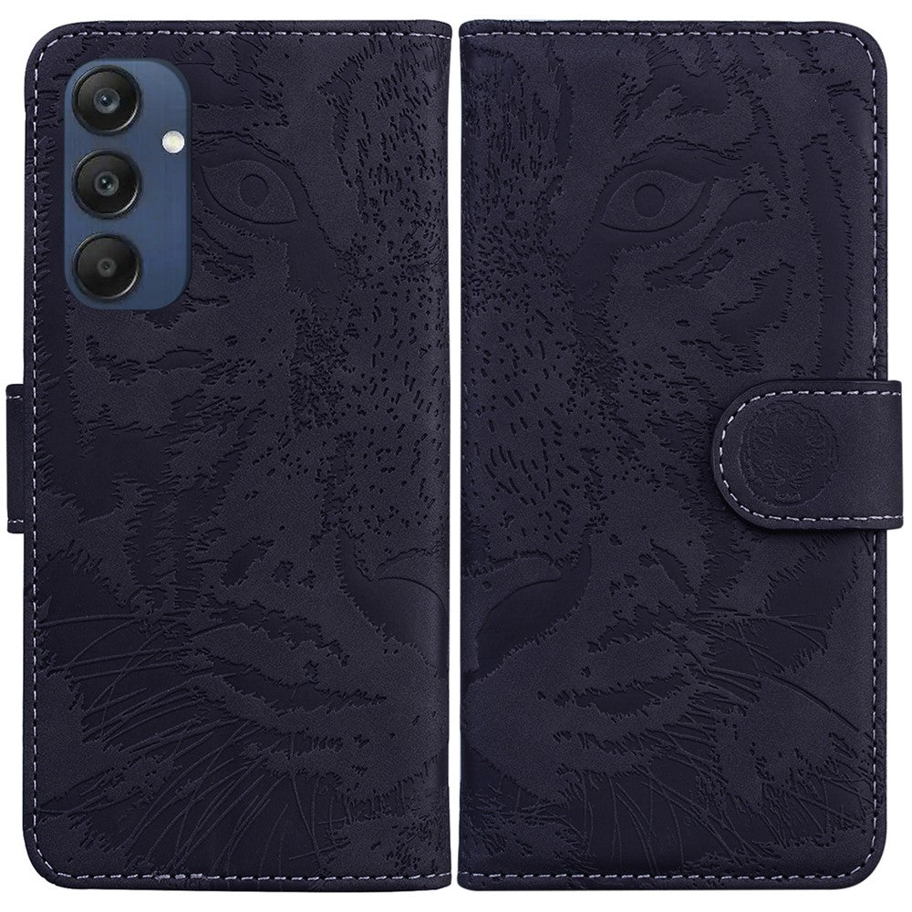 For Samsung Galaxy M35 5G Phone Case Leather Wallet Cover Tiger Imprint