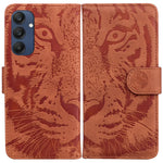 For Samsung Galaxy M35 5G Phone Case Leather Wallet Cover Tiger Imprint