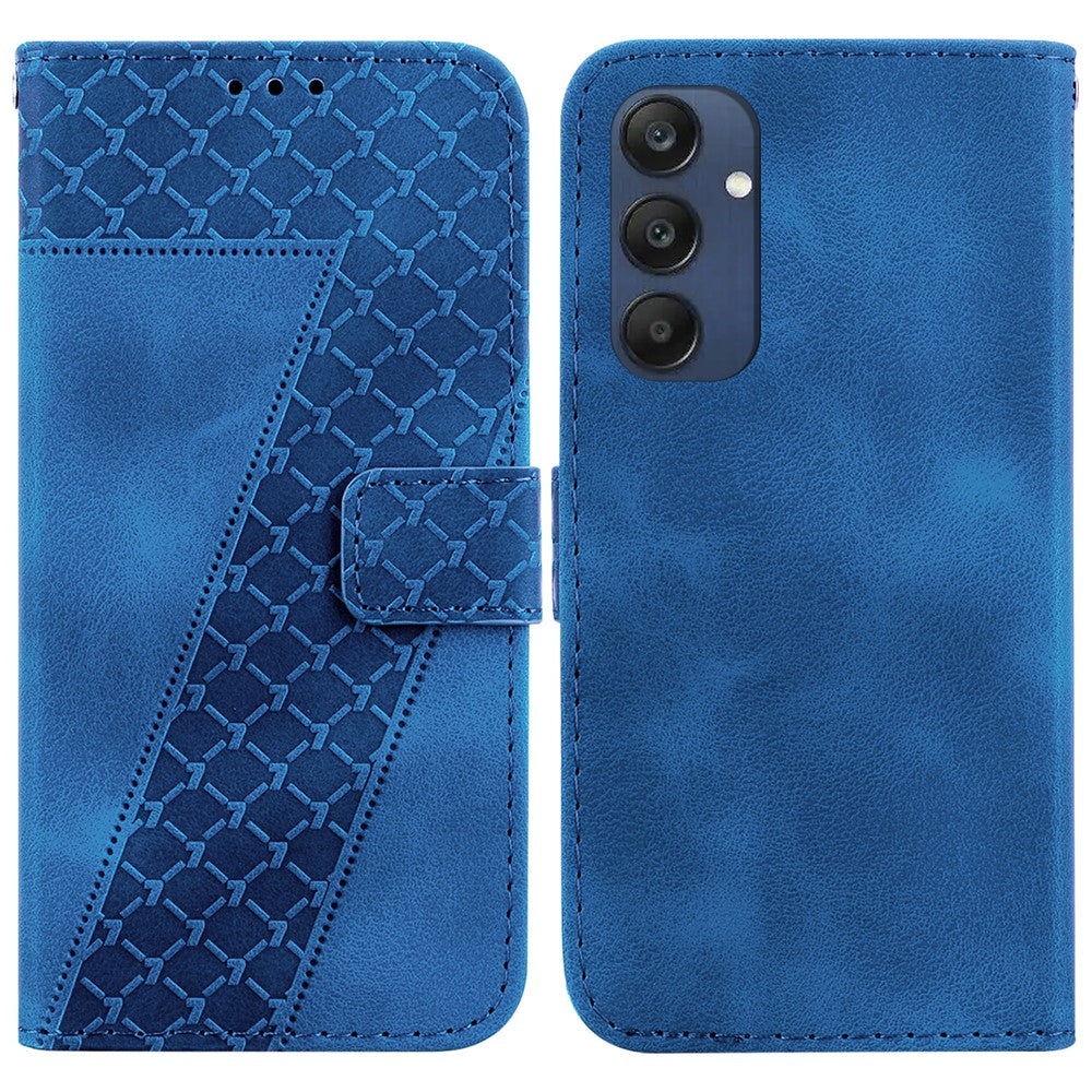 Til Samsung Galaxy M35 5G Cover med 7-formet Mønsterpræg i Læder