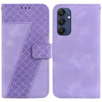 Til Samsung Galaxy M35 5G Cover med 7-formet Mønsterpræg i Læder