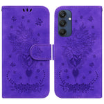 For Samsung Galaxy M35 5G Case Butterfly Flower Imprint PU Leather Wallet Phone Cover