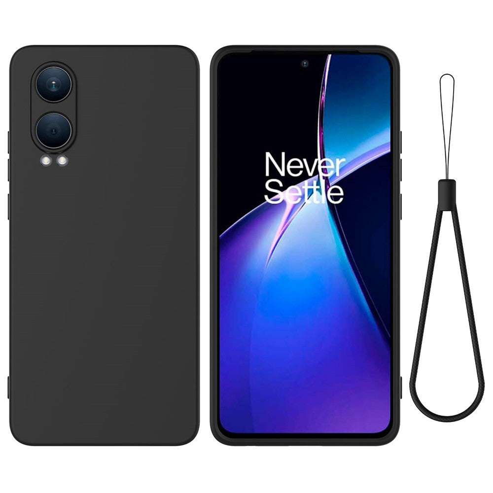 Til Oppo K12x 5G (Kina) / OnePlus Nord CE4 Lite 5G Cover Flydende Silikone Anti-Fald Telefoncover med Håndrem