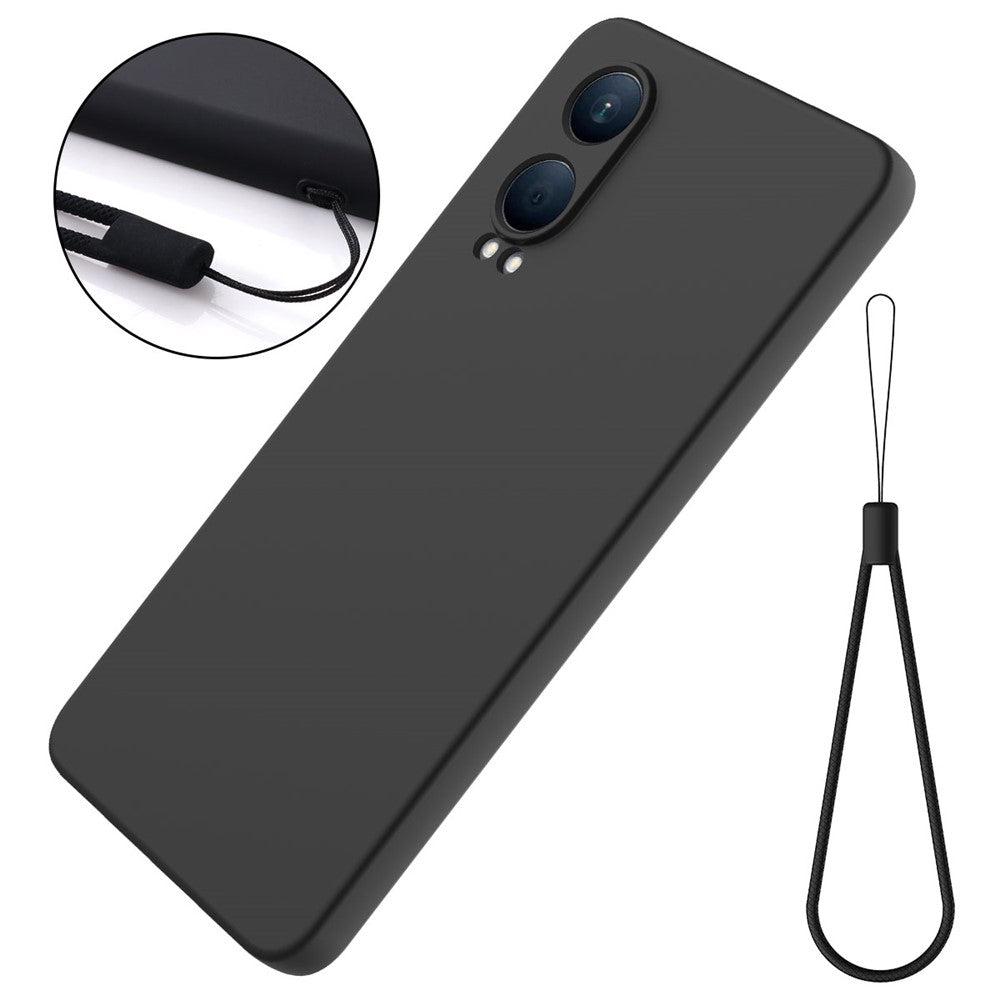Til Oppo K12x 5G (Kina) / OnePlus Nord CE4 Lite 5G Cover Flydende Silikone Anti-Fald Telefoncover med Håndrem