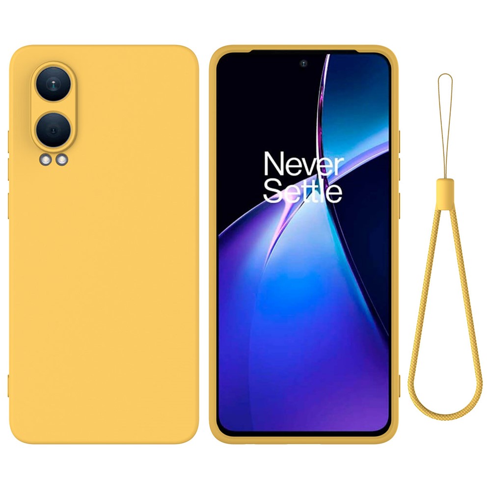 Til Oppo K12x 5G (Kina) / OnePlus Nord CE4 Lite 5G Cover Flydende Silikone Anti-Fald Telefoncover med Håndrem