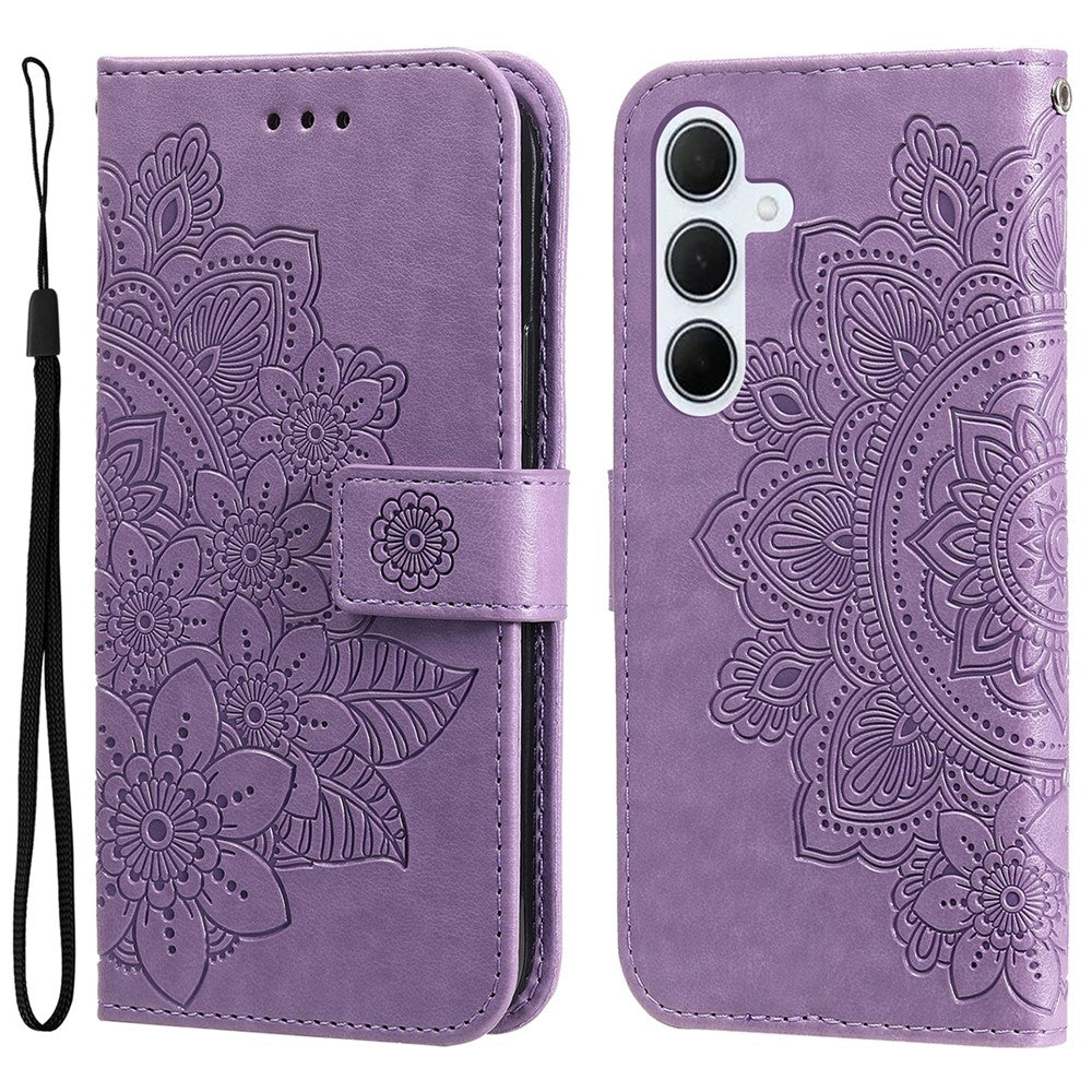 For Samsung Galaxy M35 5G Case Floral Pattern PU Leather Wallet Stand Phone Cover