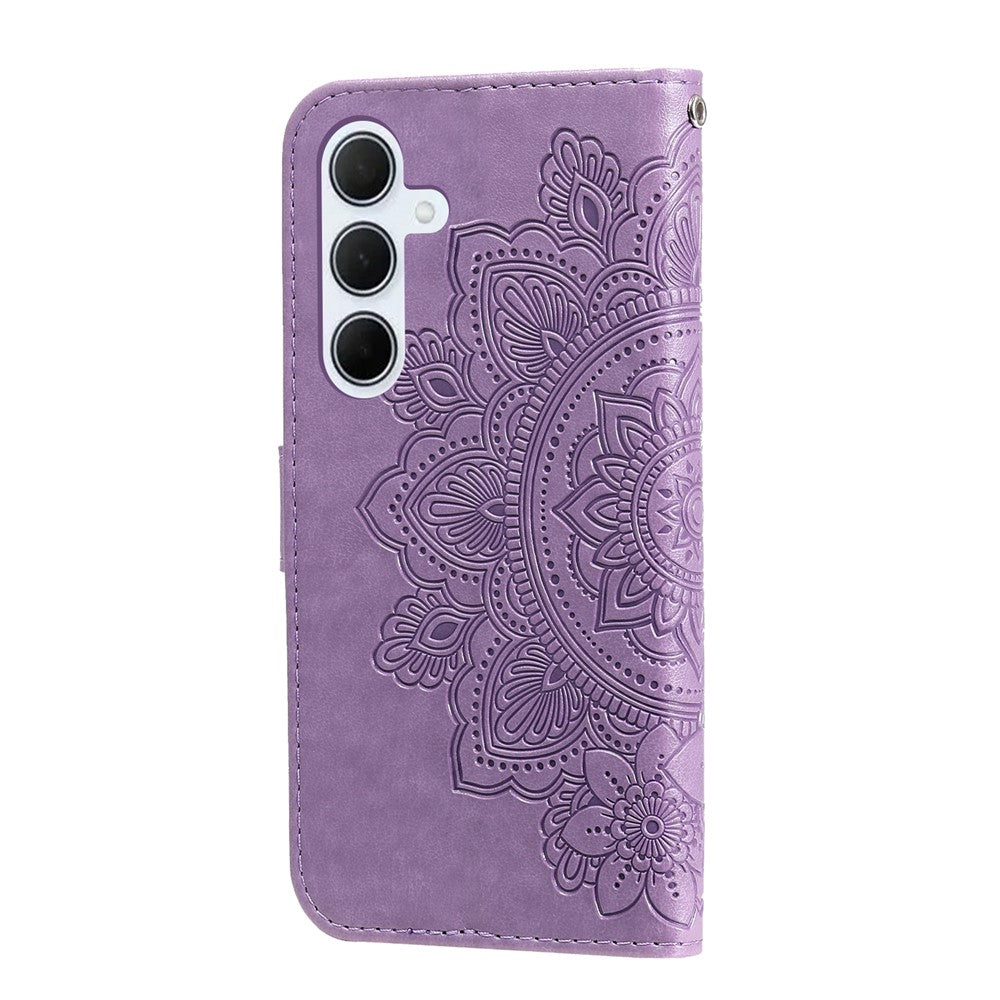 For Samsung Galaxy M35 5G Case Floral Pattern PU Leather Wallet Stand Phone Cover