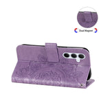 For Samsung Galaxy M35 5G Case Floral Pattern PU Leather Wallet Stand Phone Cover