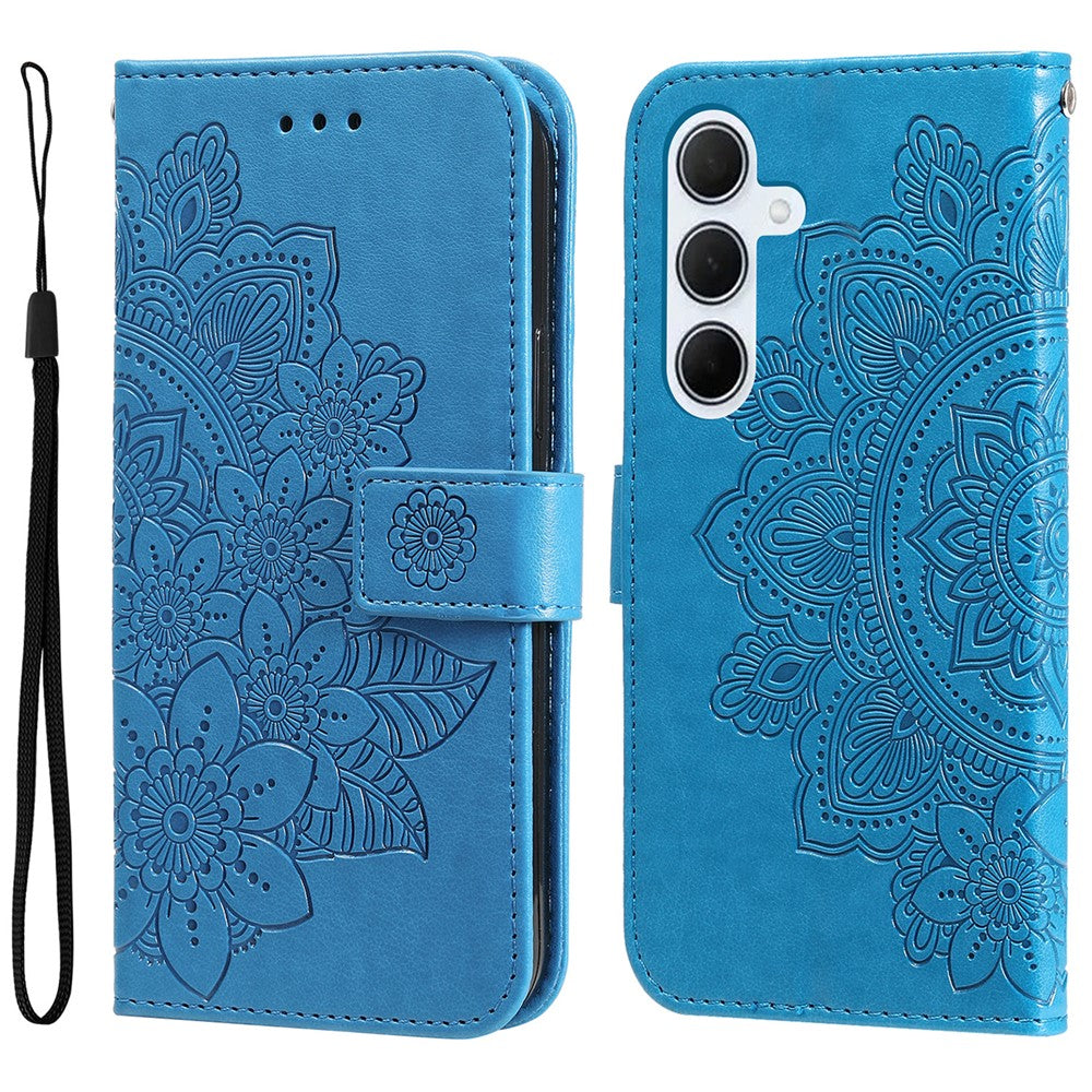 For Samsung Galaxy M35 5G Case Floral Pattern PU Leather Wallet Stand Phone Cover
