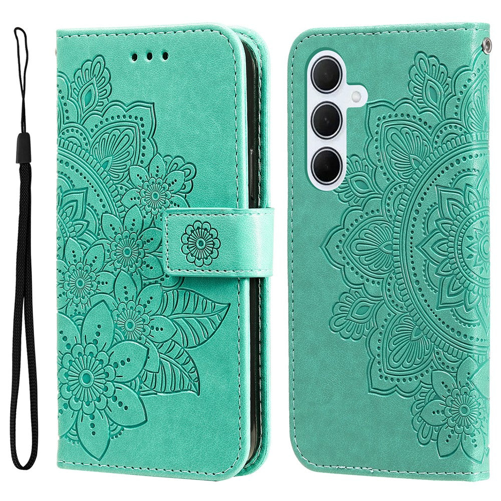 For Samsung Galaxy M35 5G Case Floral Pattern PU Leather Wallet Stand Phone Cover