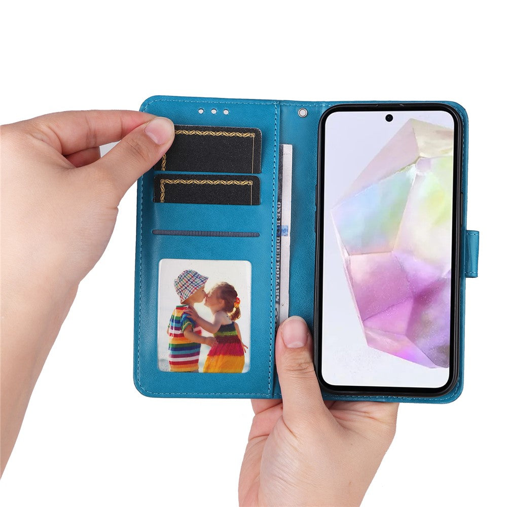 Til Samsung Galaxy M35 5G Pung Etui PU Læder Solsikke Telefoncover Stativfunktion