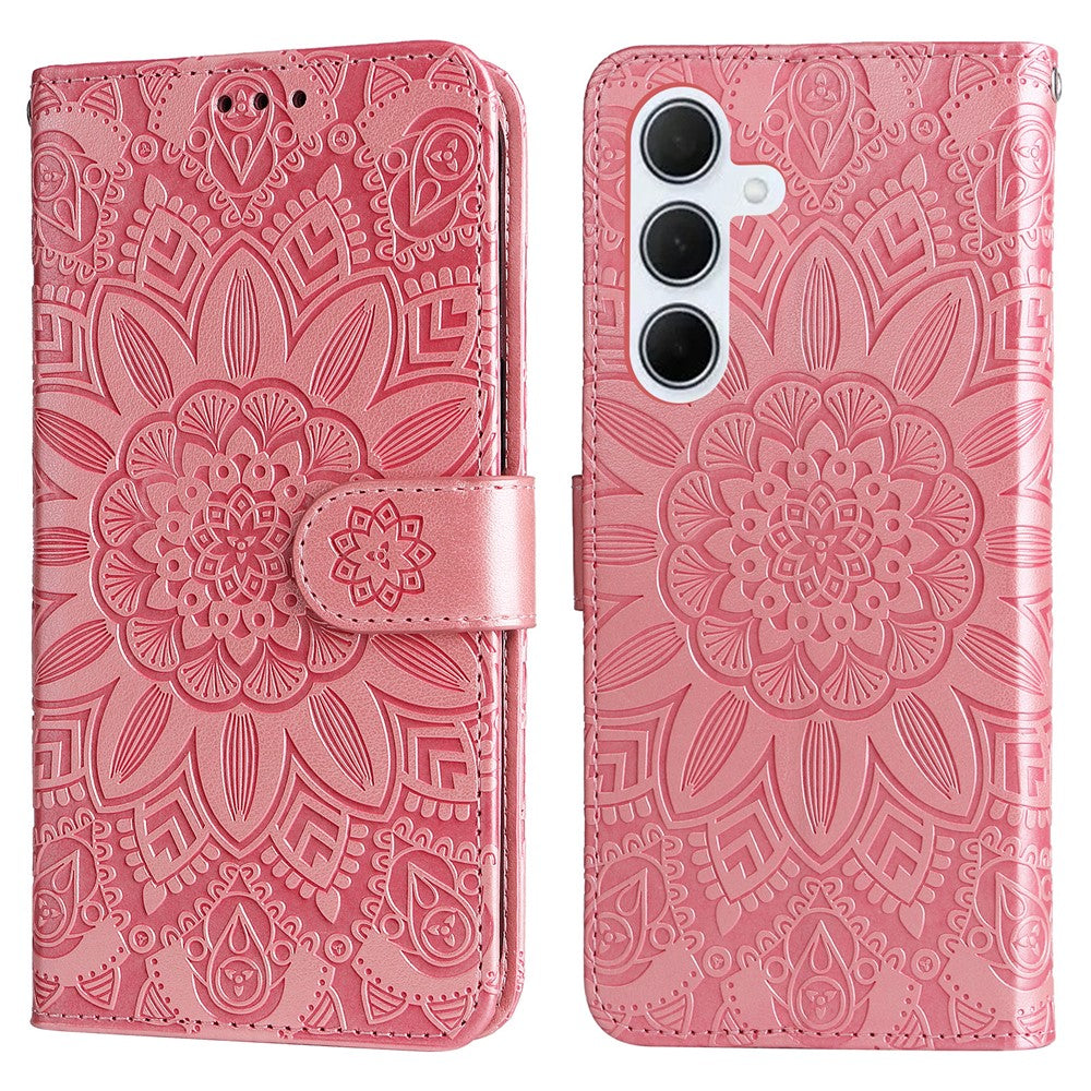 Til Samsung Galaxy M35 5G Pung Etui PU Læder Solsikke Telefoncover Stativfunktion