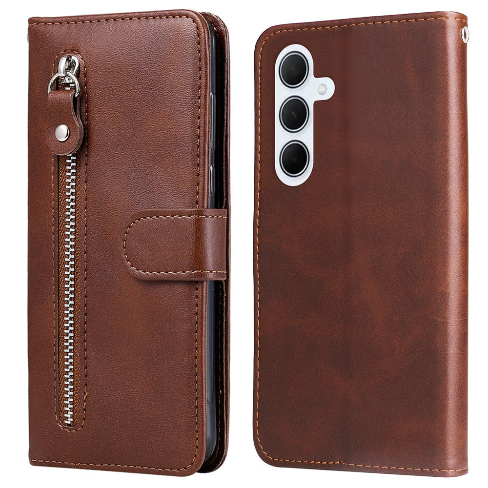 For Samsung Galaxy M35 5G Case Zipper Wallet PU Leather Stand Phone Cover