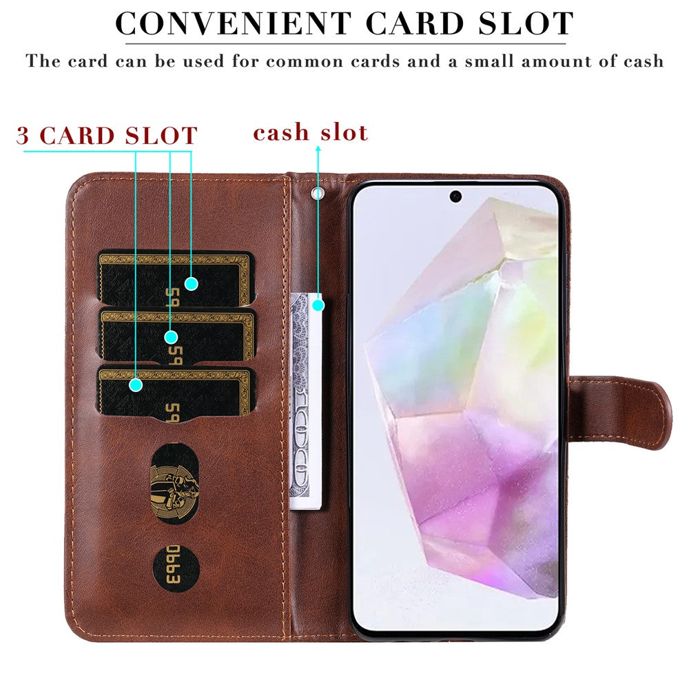 For Samsung Galaxy M35 5G Case Zipper Wallet PU Leather Stand Phone Cover