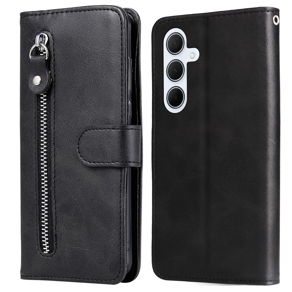 For Samsung Galaxy M35 5G Case Zipper Wallet PU Leather Stand Phone Cover