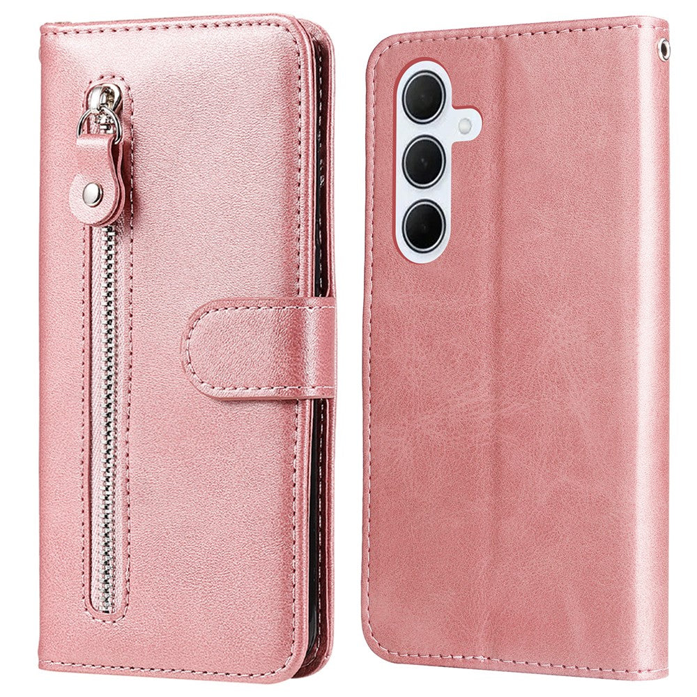 For Samsung Galaxy M35 5G Case Zipper Wallet PU Leather Stand Phone Cover