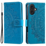 For iPhone 16 Plus Wallet Case Imprinted Totem PU Leather Stand Phone Cover